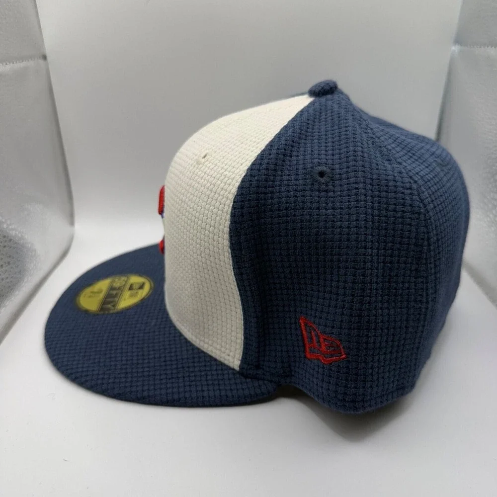New Era 59FIFTY Chicago‎ Cubs Thermal Front Fitted Hat Size 7 Navy/White New